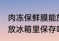 肉冻保鲜膜能放冰箱吗 猪肉保鲜膜能放冰箱里保存吗